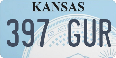 KS license plate 397GUR