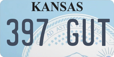 KS license plate 397GUT