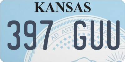 KS license plate 397GUU