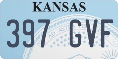 KS license plate 397GVF