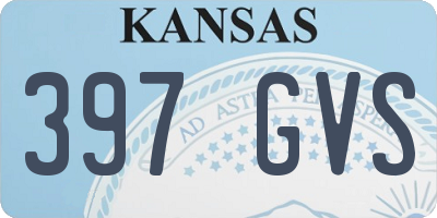 KS license plate 397GVS