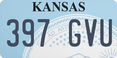 KS license plate 397GVU