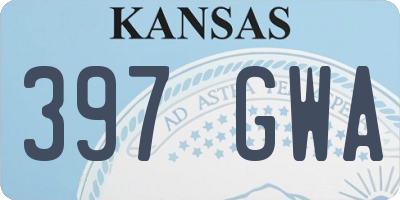 KS license plate 397GWA