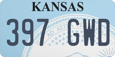KS license plate 397GWD