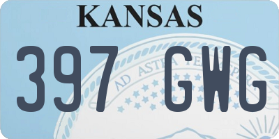 KS license plate 397GWG