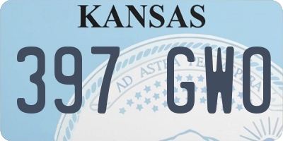 KS license plate 397GWO