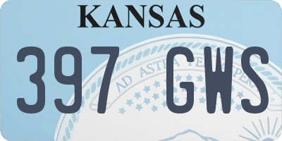 KS license plate 397GWS