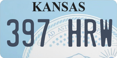 KS license plate 397HRW