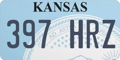 KS license plate 397HRZ