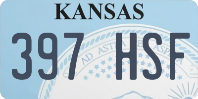 KS license plate 397HSF