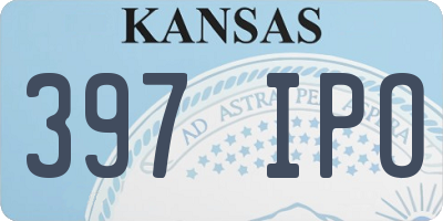 KS license plate 397IPO
