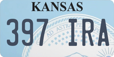 KS license plate 397IRA
