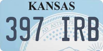 KS license plate 397IRB