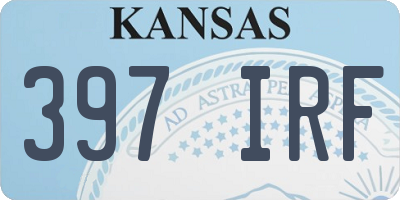 KS license plate 397IRF