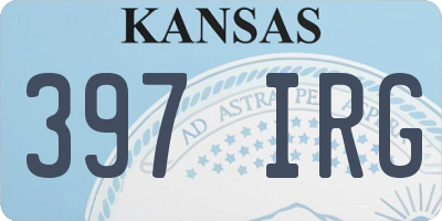 KS license plate 397IRG