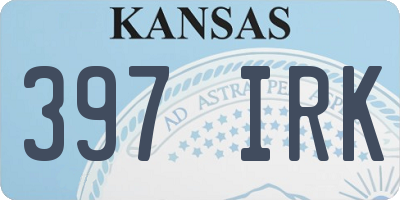 KS license plate 397IRK