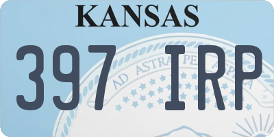 KS license plate 397IRP