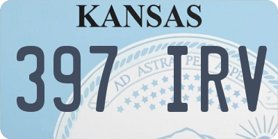 KS license plate 397IRV