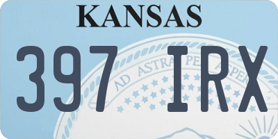 KS license plate 397IRX