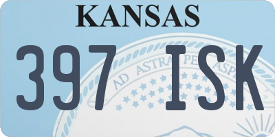 KS license plate 397ISK