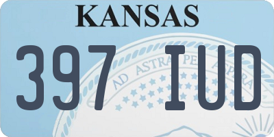 KS license plate 397IUD