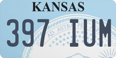 KS license plate 397IUM