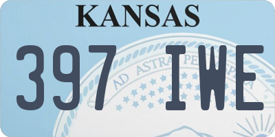 KS license plate 397IWE