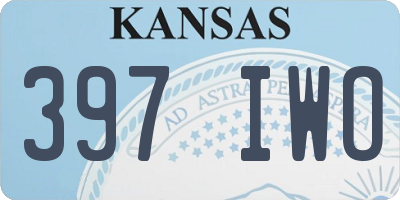KS license plate 397IWO