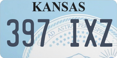 KS license plate 397IXZ