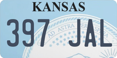 KS license plate 397JAL