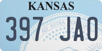 KS license plate 397JAO