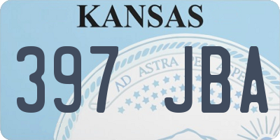 KS license plate 397JBA
