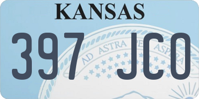 KS license plate 397JCO
