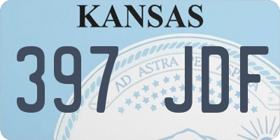 KS license plate 397JDF