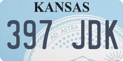 KS license plate 397JDK