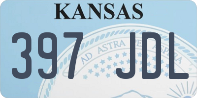 KS license plate 397JDL