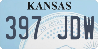 KS license plate 397JDW