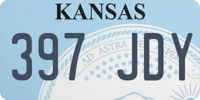 KS license plate 397JDY