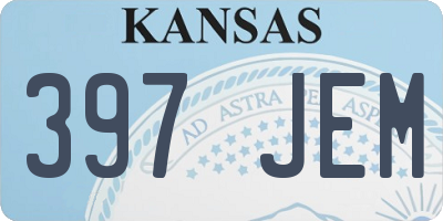 KS license plate 397JEM