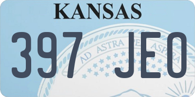 KS license plate 397JEO