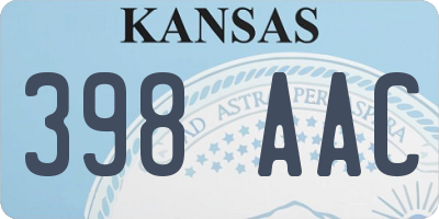 KS license plate 398AAC