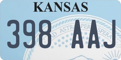 KS license plate 398AAJ