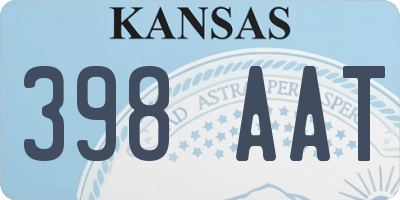 KS license plate 398AAT