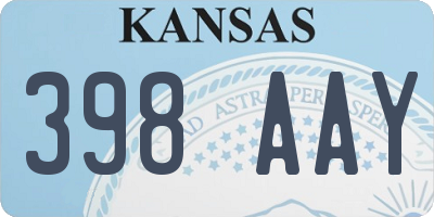 KS license plate 398AAY