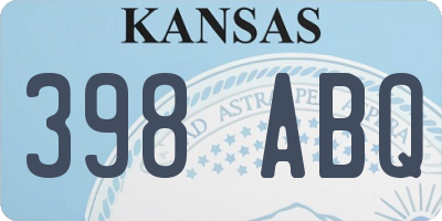 KS license plate 398ABQ