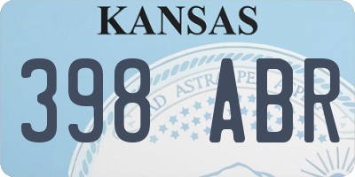 KS license plate 398ABR
