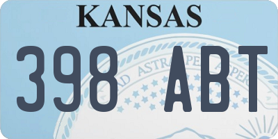 KS license plate 398ABT