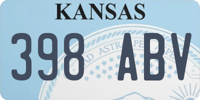 KS license plate 398ABV