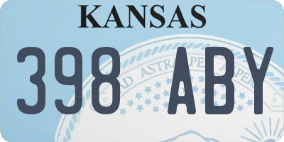 KS license plate 398ABY