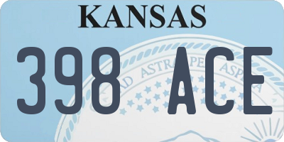 KS license plate 398ACE
